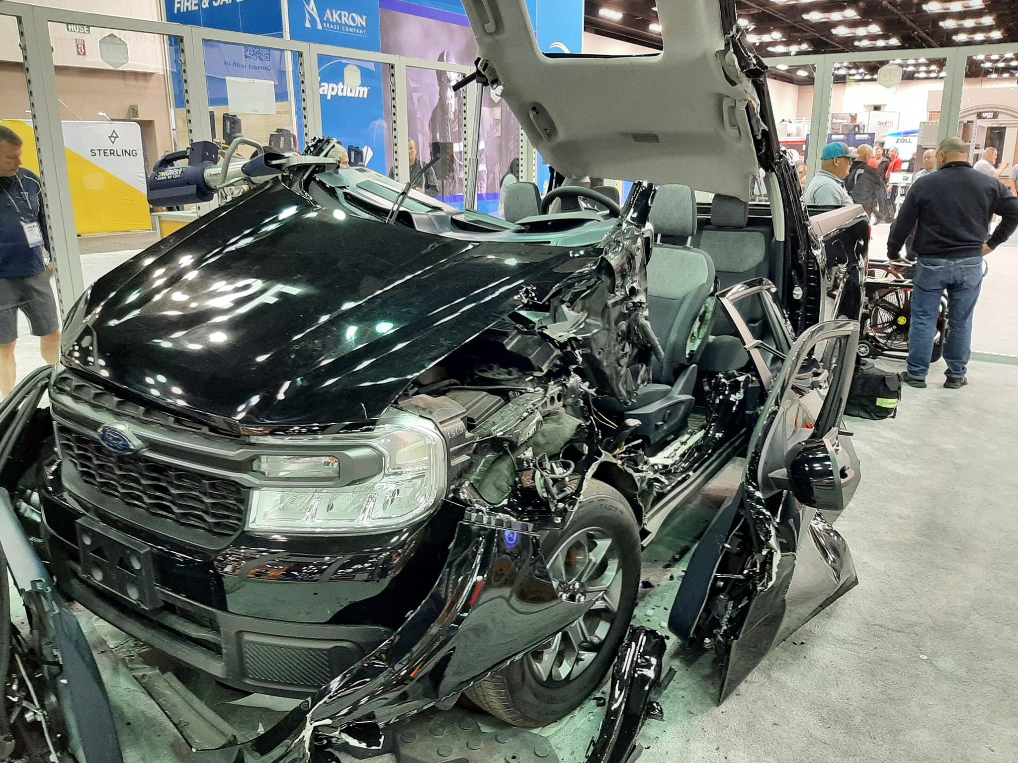 Ford Maverick Jaws of Life demonstrated on Maverick 279257151_3209579932610806_379950315223551600_n