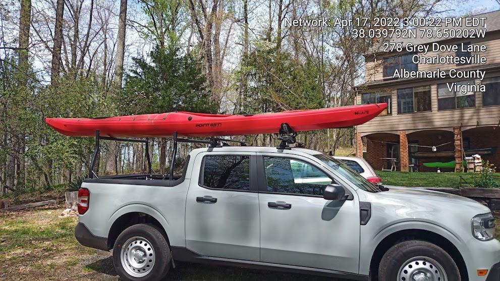 Ford Maverick Yakima cab racks for canoes/kayak TimePhoto_20220417_150021
