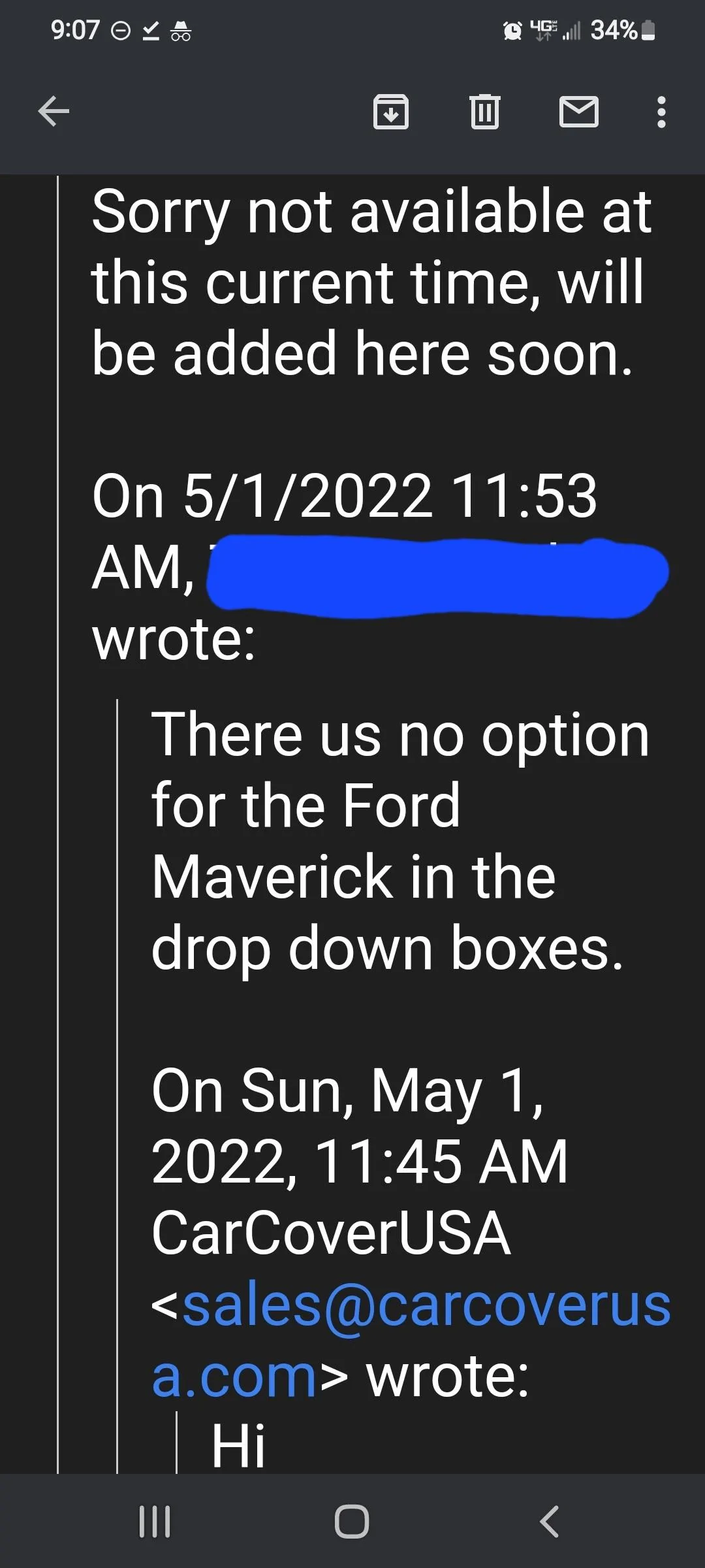 Ford Maverick Maverick seat covers Screenshot_20220501-210707_Gmail