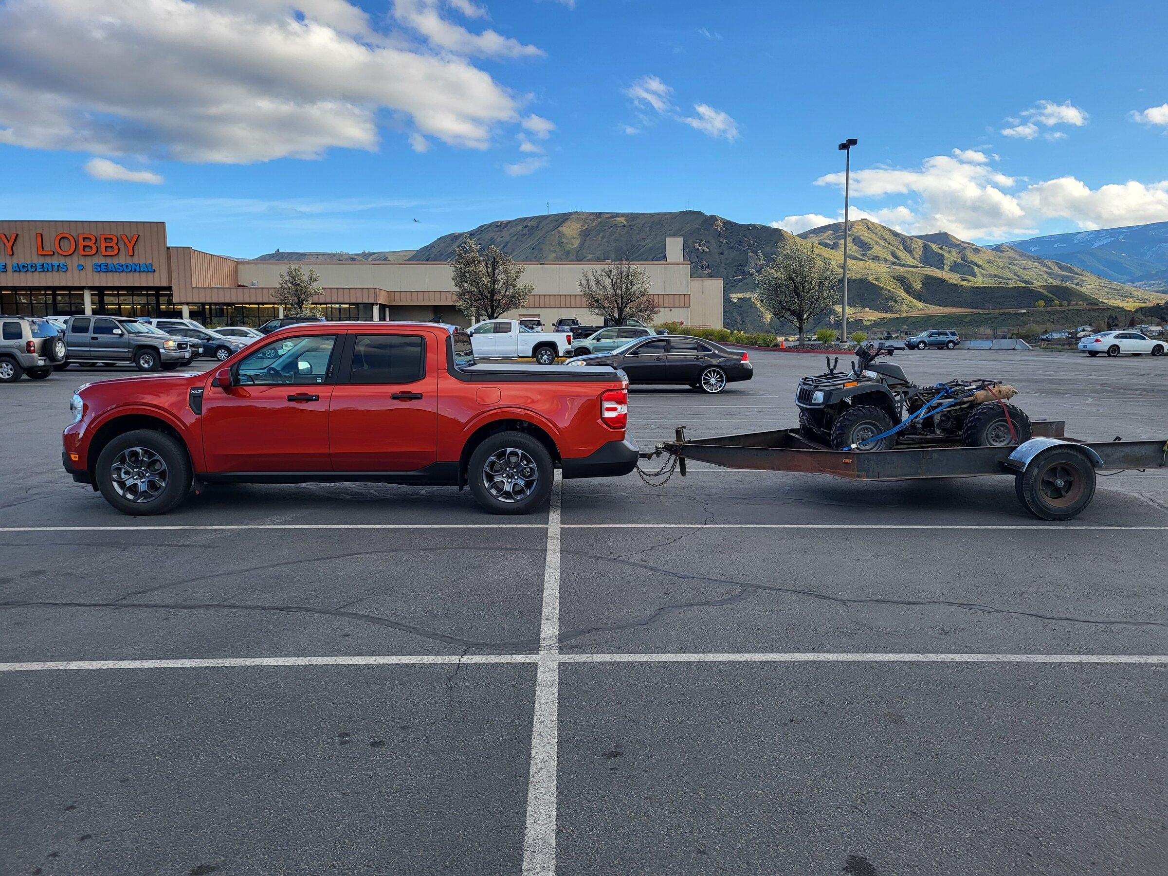 Ford Maverick First time towing with my Hybrid Maverick 20220405_174401