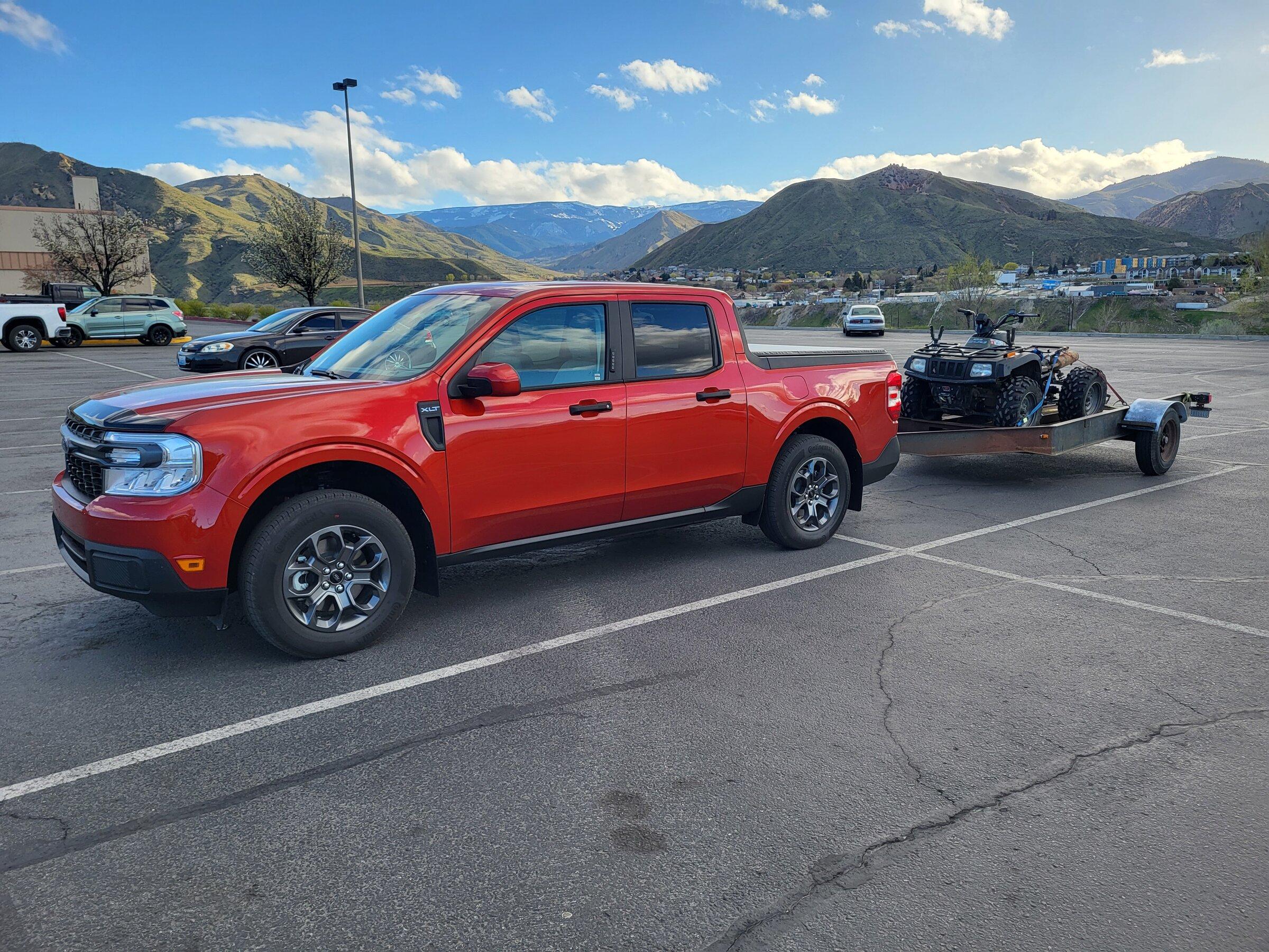 Ford Maverick First time towing with my Hybrid Maverick 20220405_174412