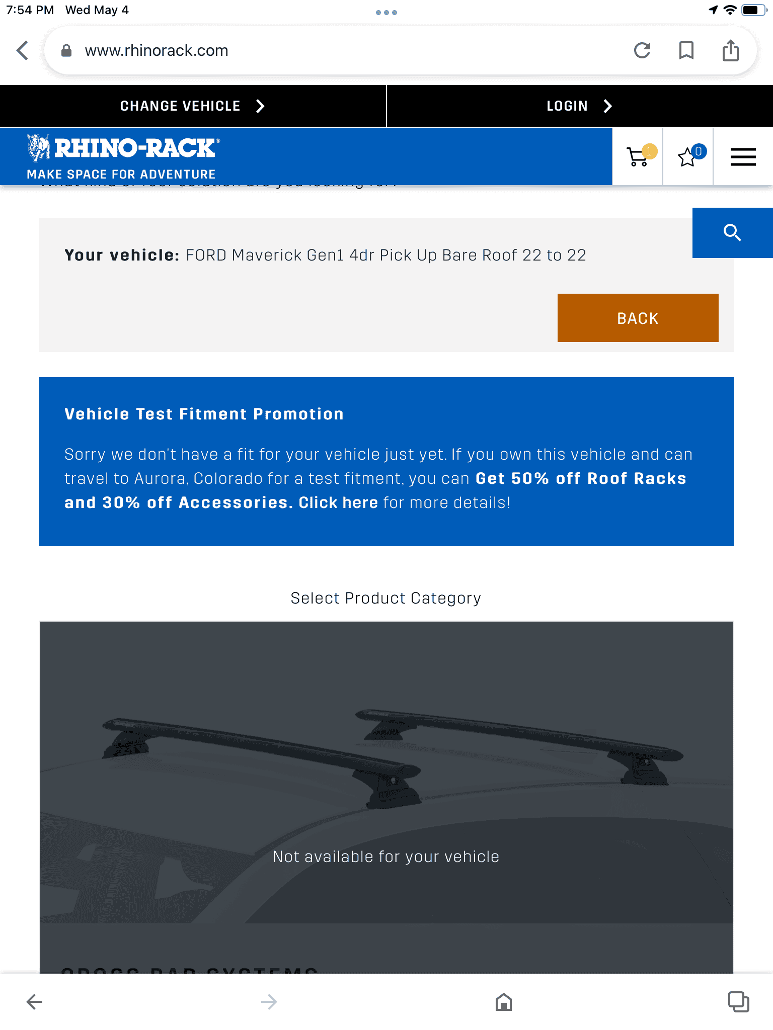 Ford Maverick Rhino Rack is looking for a Maverick 23FF371D-BB87-4284-89DE-D813D7B15409