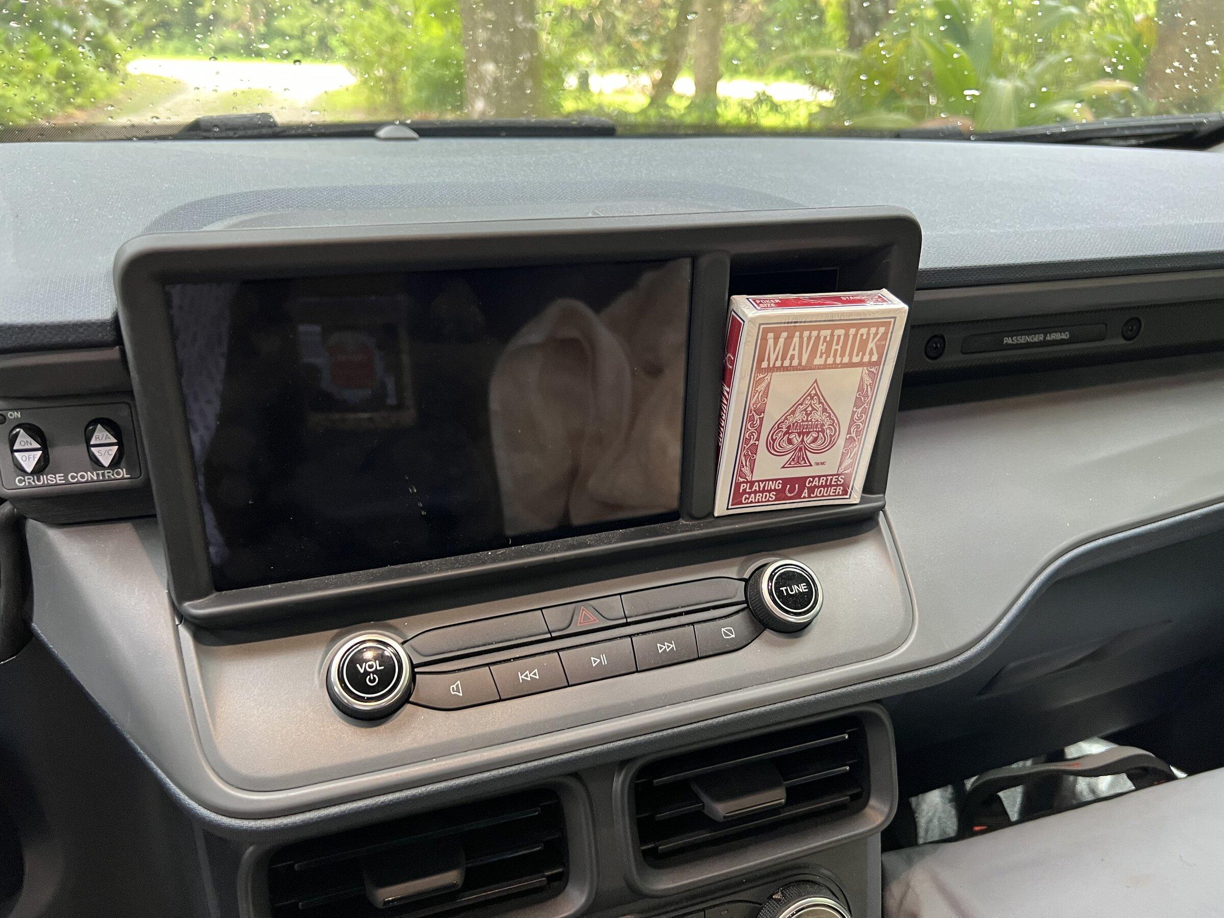Ford Maverick That awkward cubbie next to the infotainment screen 52BFE310-EC28-4044-9089-7152C509195A