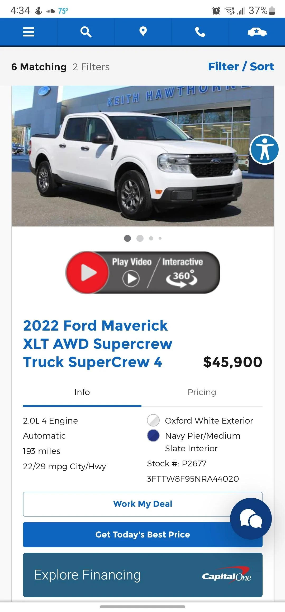 Ford Maverick Beware of Keith Hawthorne Ford in Belmont NC Screenshot_20220506-163417_Chrom