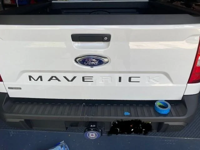 Ford Maverick Lettering on the Maverick stamp on the tailgate Truck 1 