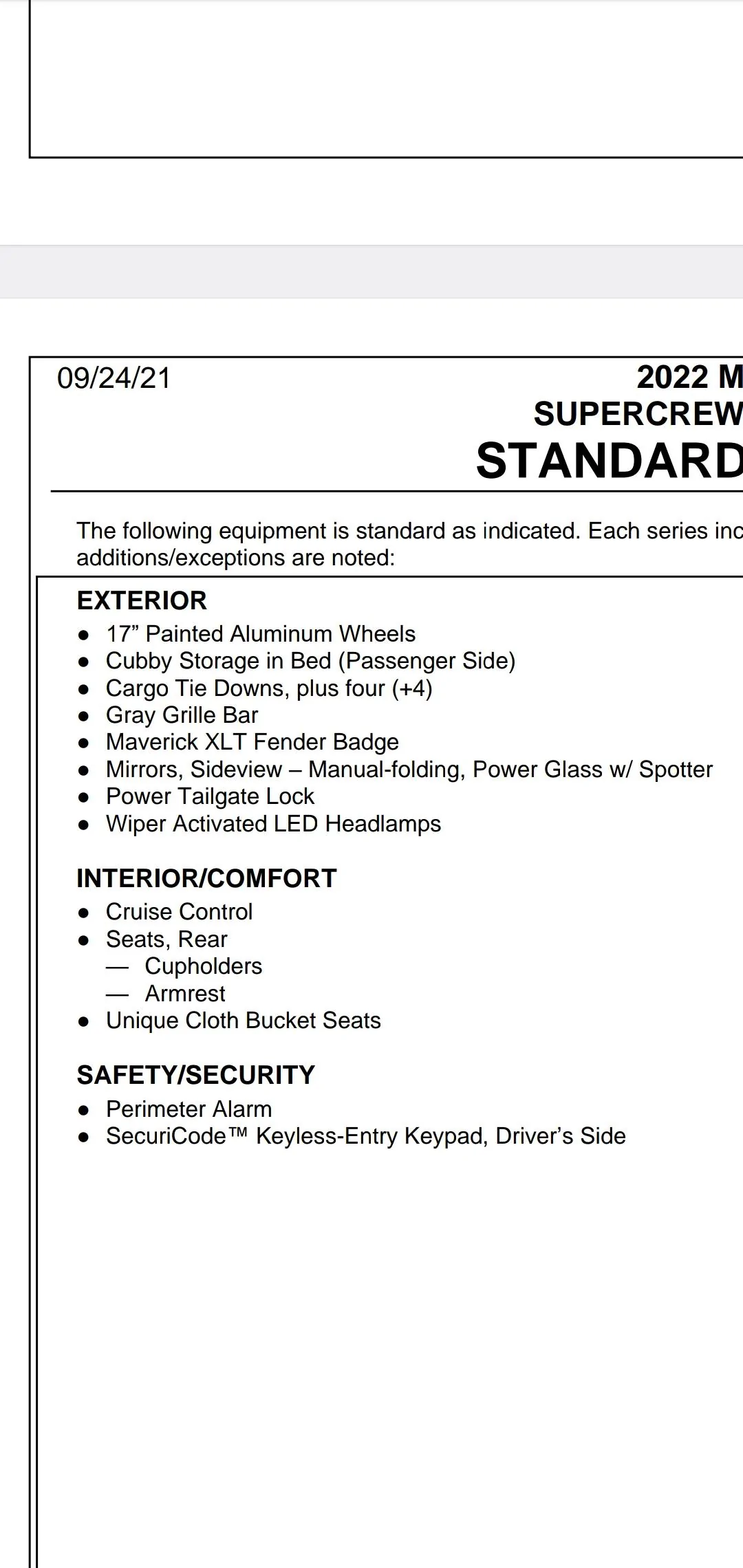 Ford Maverick Differences between XL vs XLT? Screenshot_20220508-131851_Driv