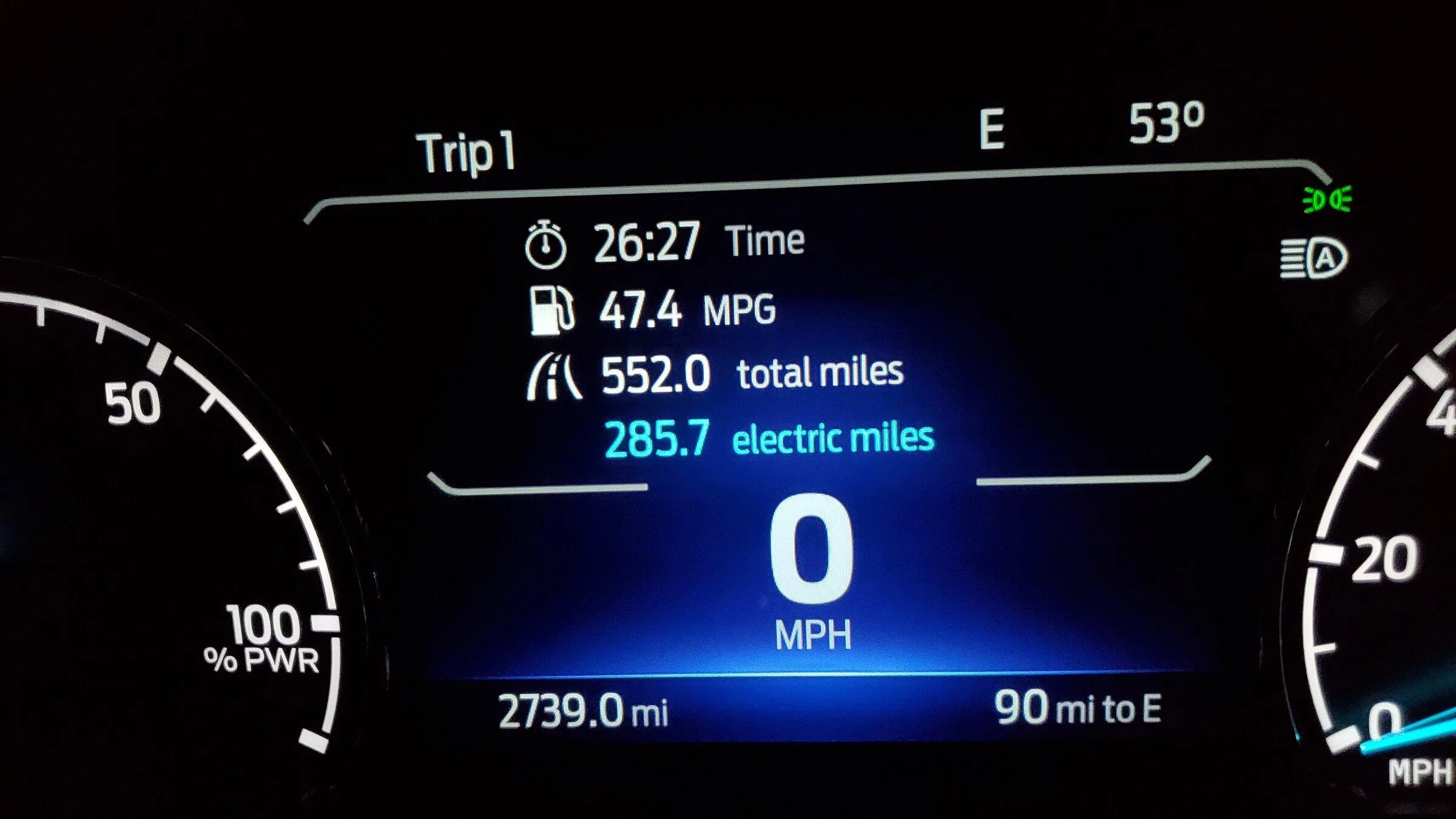 Ford Maverick 150 miles @ 75 mph, 29 mpg. No bueno. 20220508_205329