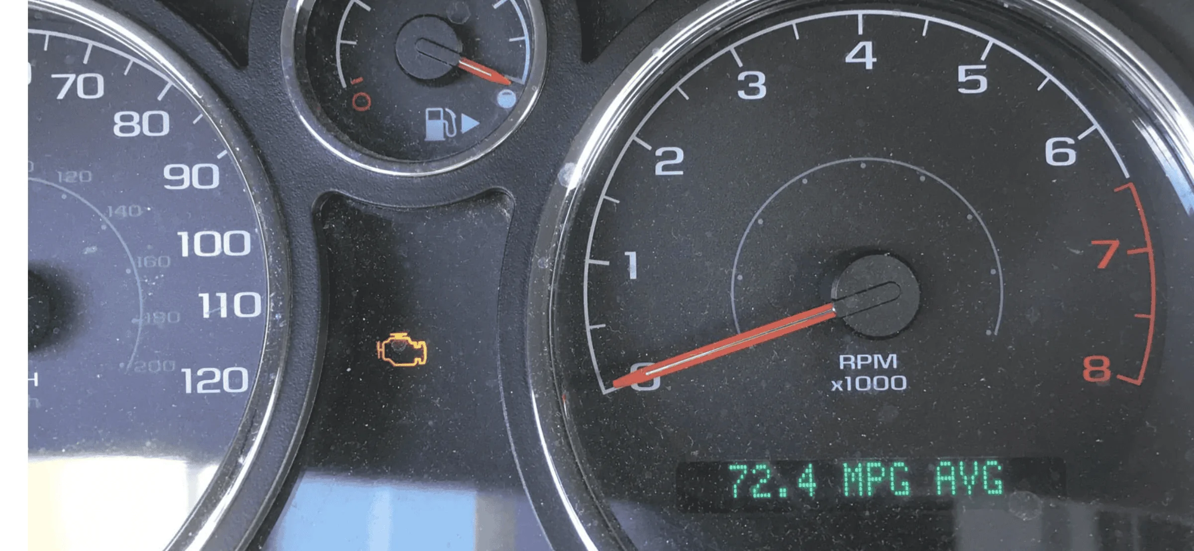 Ford Maverick 150 miles @ 75 mph, 29 mpg. No bueno. DA2BDE50-863B-4C95-A598-2F064F1ECFBF