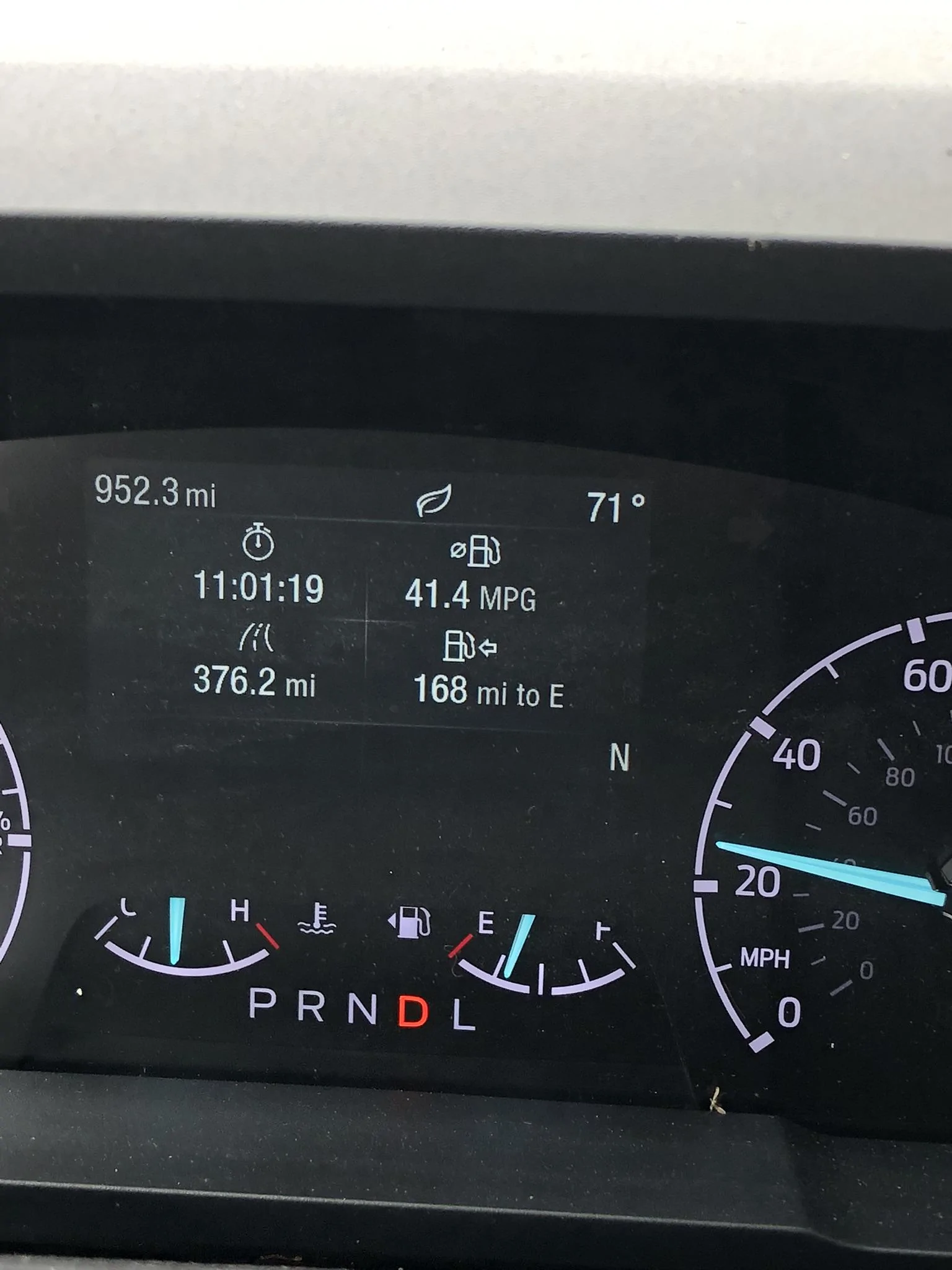 Ford Maverick 150 miles @ 75 mph, 29 mpg. No bueno. CA221D27-7889-47F9-8547-F599F2F0A94B