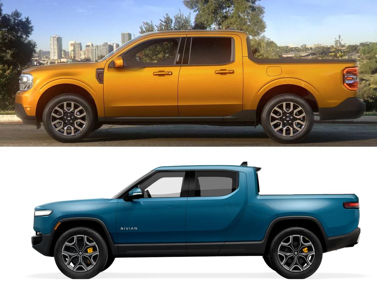 Ford Maverick Look of Maverick & Rivian R1T Maverick-Rivian