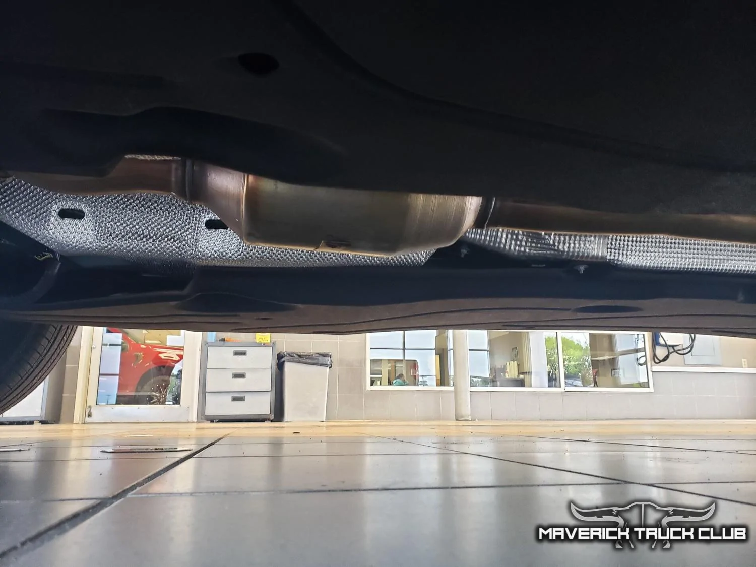 Ford Maverick TONS of Maverick Trainer Pics & Measurements! (Cactus Gray, 6'6" tall driver & passenger, legroom, car seat, no moonroof, undercarriage) 2022-maverick-undercarriage-3