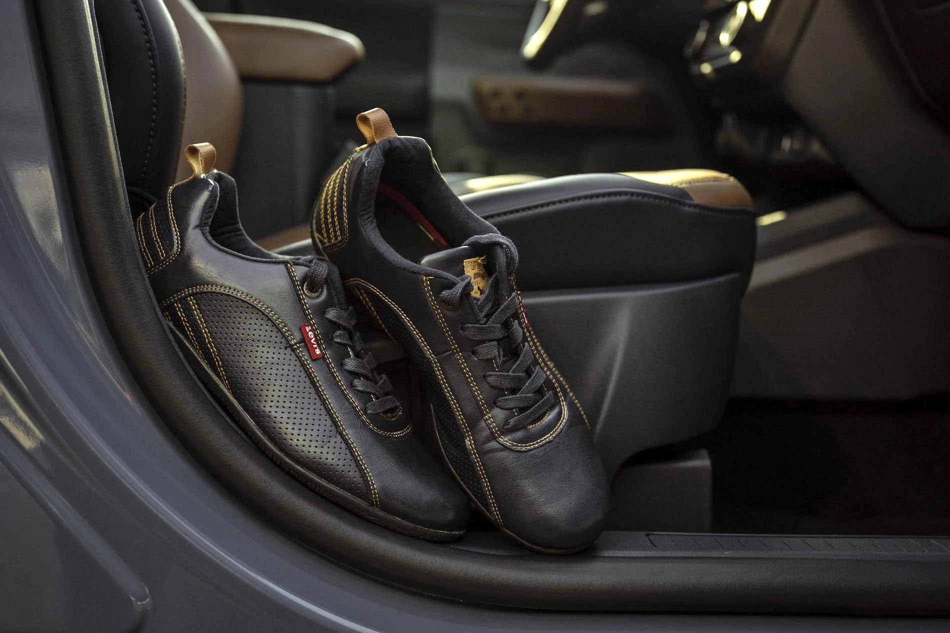 Ford Maverick The Levi’s shoes that inspired the 2022 Maverick Lariat's interior design Maverick Lariat Interior Inspiration_02