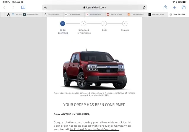 Ford Maverick Hope I actually have an order BBAF57A7-2D8C-4781-B952-5D49A0A543EE