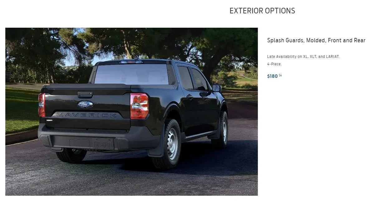 Ford Maverick Current 2022 Maverick Commodities / Constraints as of Aug 30 Maverick Splash Guards