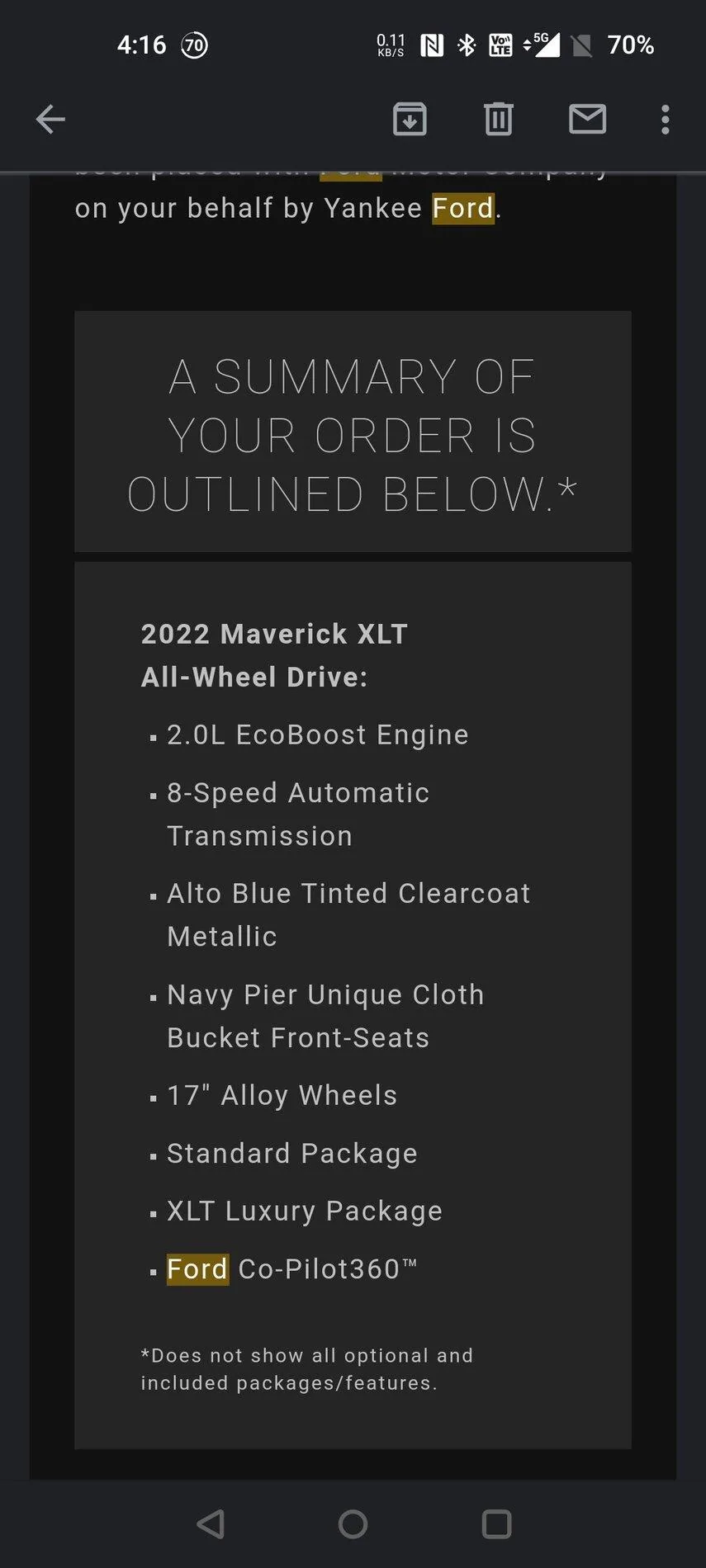 Ford Maverick Ford Order Confirmation Concerns? Screenshot_20210901-161624