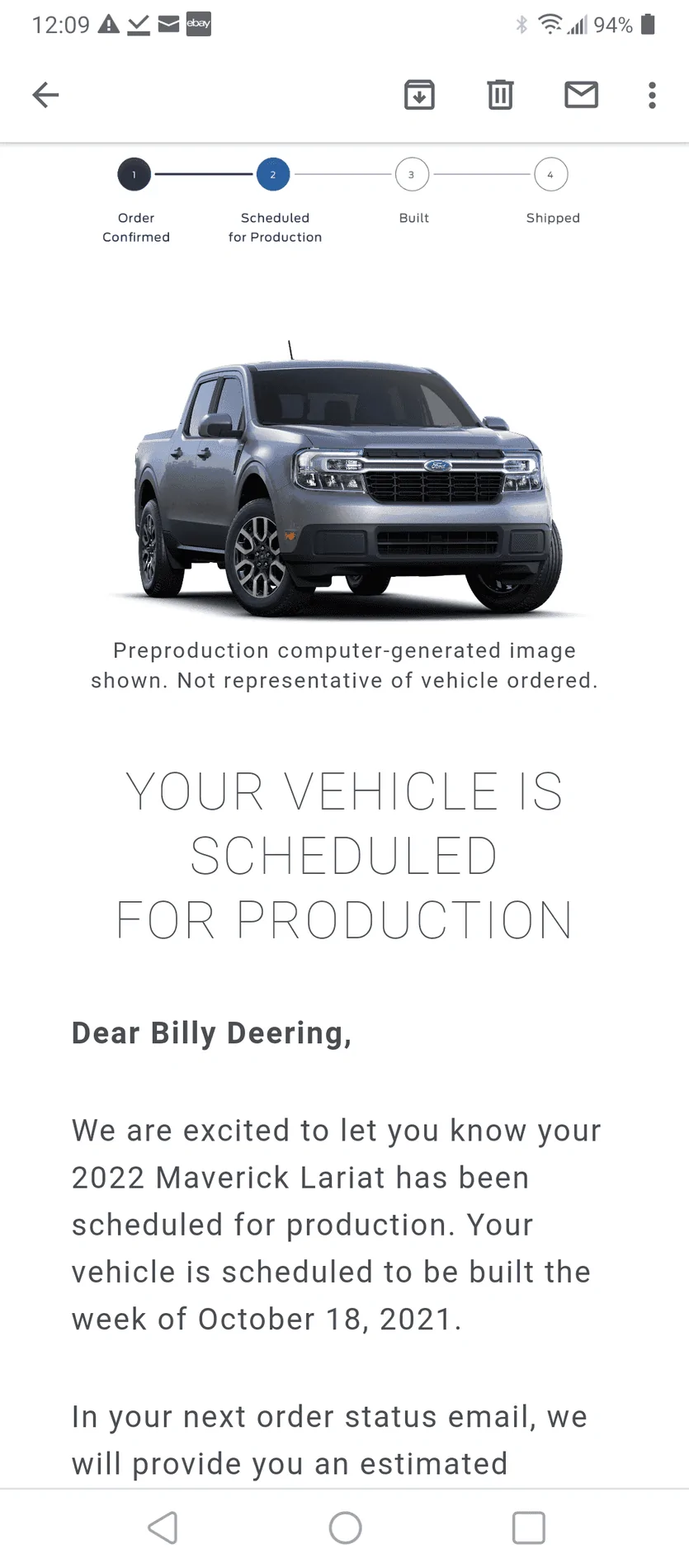 Ford Maverick 📫 9/2 Scheduling Email Received Group! Screenshot_20210902-120949