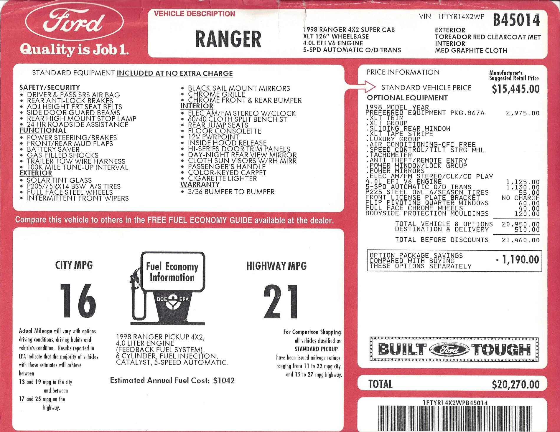 Ford Maverick How long do you keep your vehicles? Ford Ranger XLT 300dpi