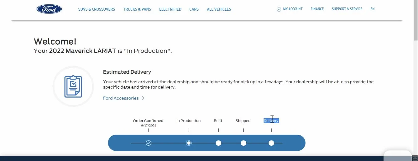 Ford Maverick Mavericks now hitting "In Production" status on Ford tracker. Has Yours? 097DE7D0-DB28-4BD6-A78C-68EB8678388F