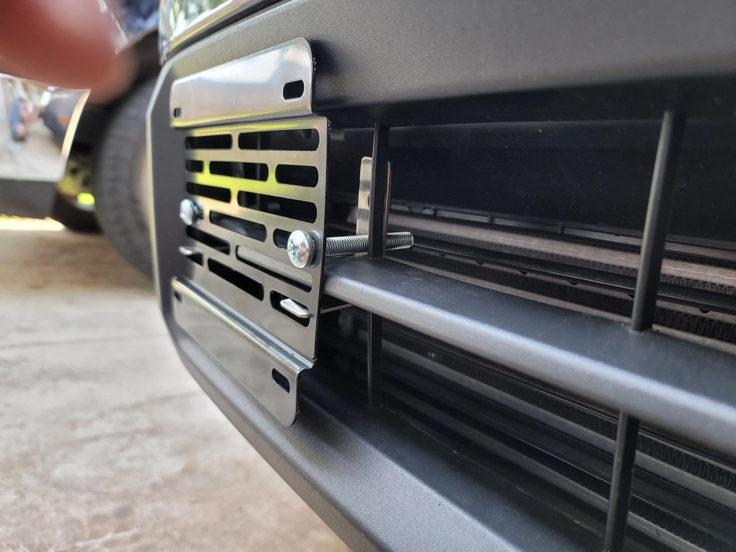Ford Maverick Front license plate mounting Side Angl