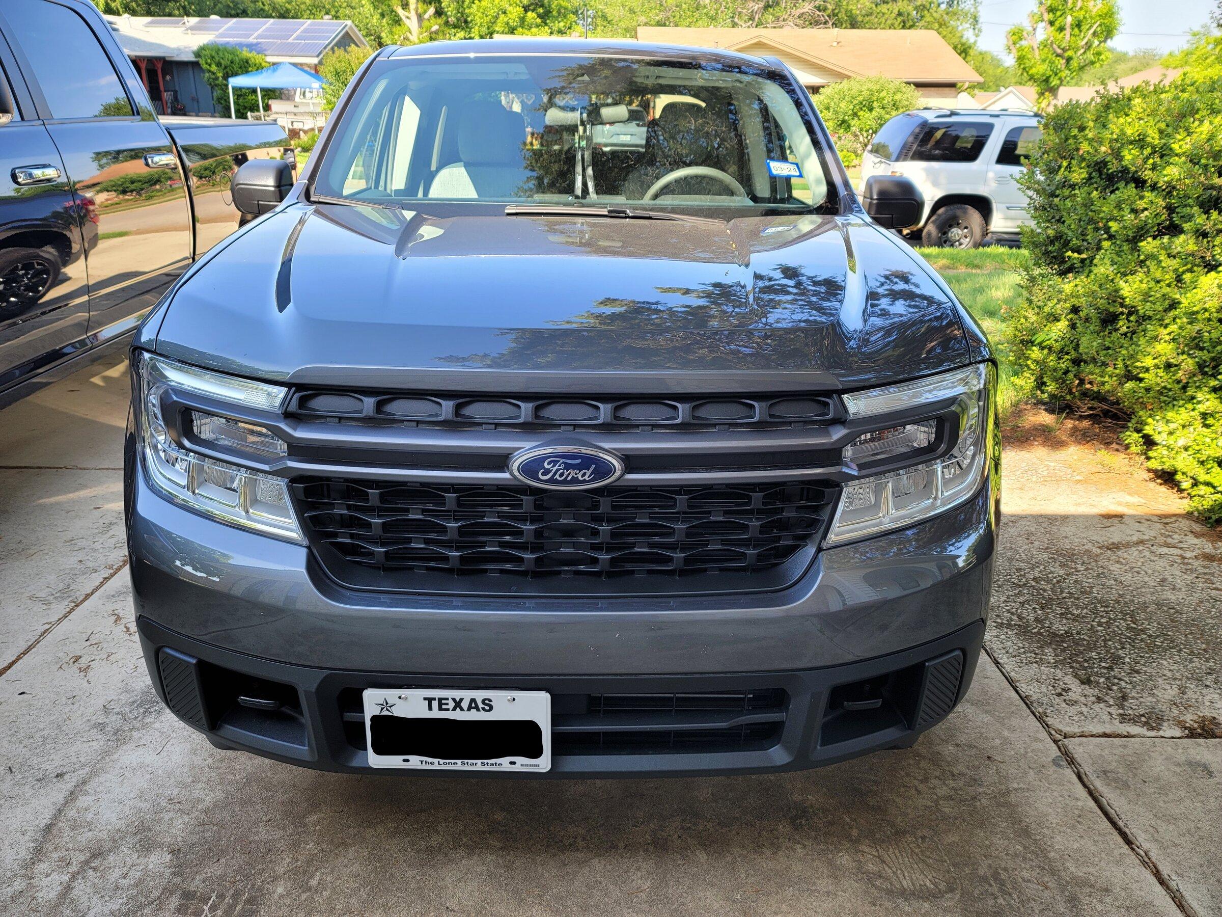 Ford Maverick Front license plate mounting InkedInstalled plate_LI