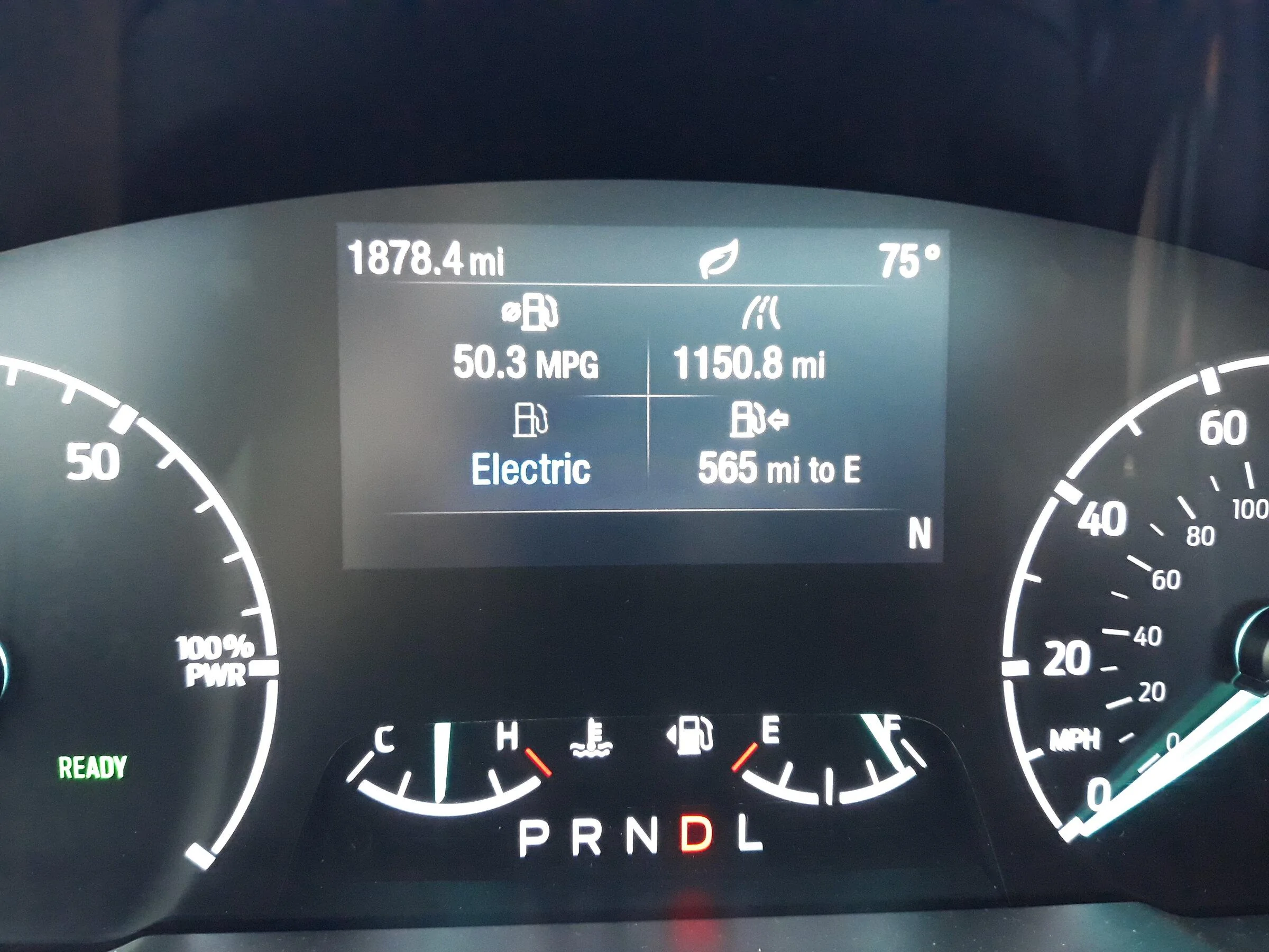 Ford Maverick 150 miles @ 75 mph, 29 mpg. No bueno. 20220512_190856