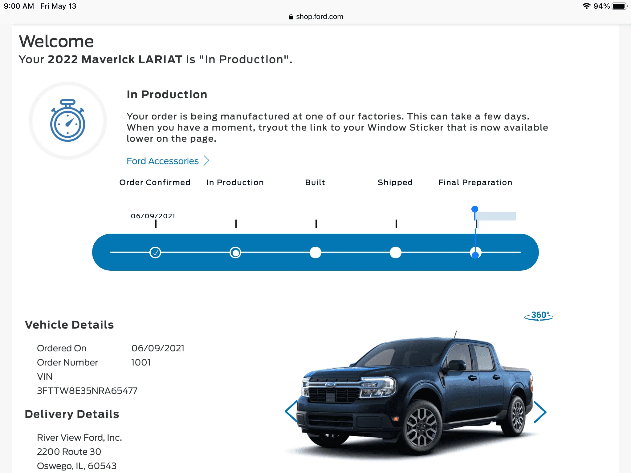 Ford Maverick ⏱ Maverick Scheduling Next Week (5/9) For Production Build Weeks 5/30 Through 6/27 1652451751529