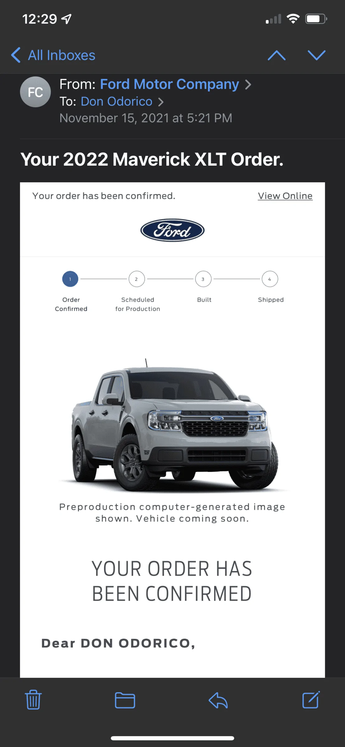 Ford Maverick November Hybrid Orders United 85FD6B5B-8E93-4F37-AF23-8F30345DD49F
