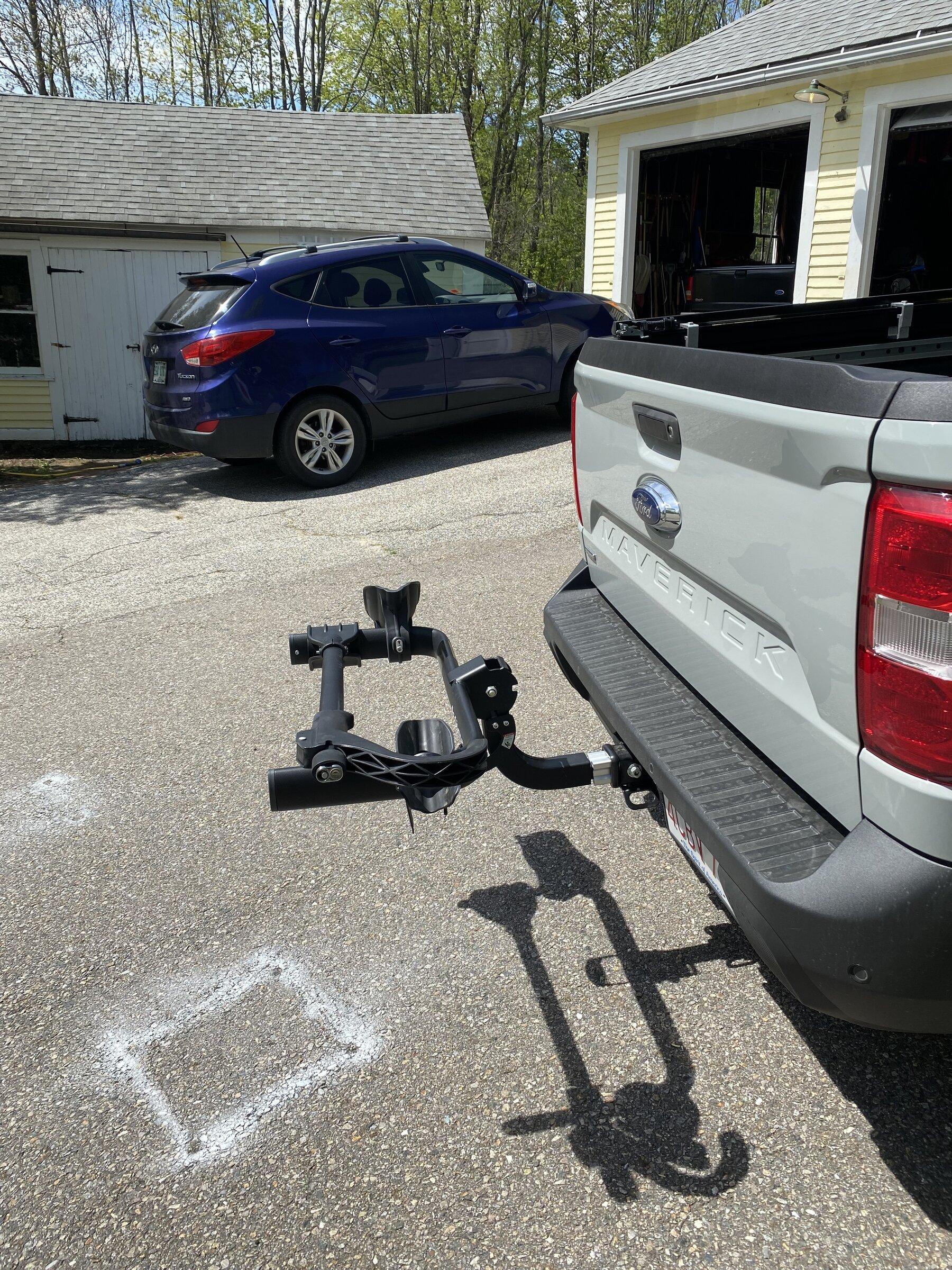 Ford Maverick 1up bike rack installed F05A1C23-C53F-426D-BE28-A2A7F3343EA3
