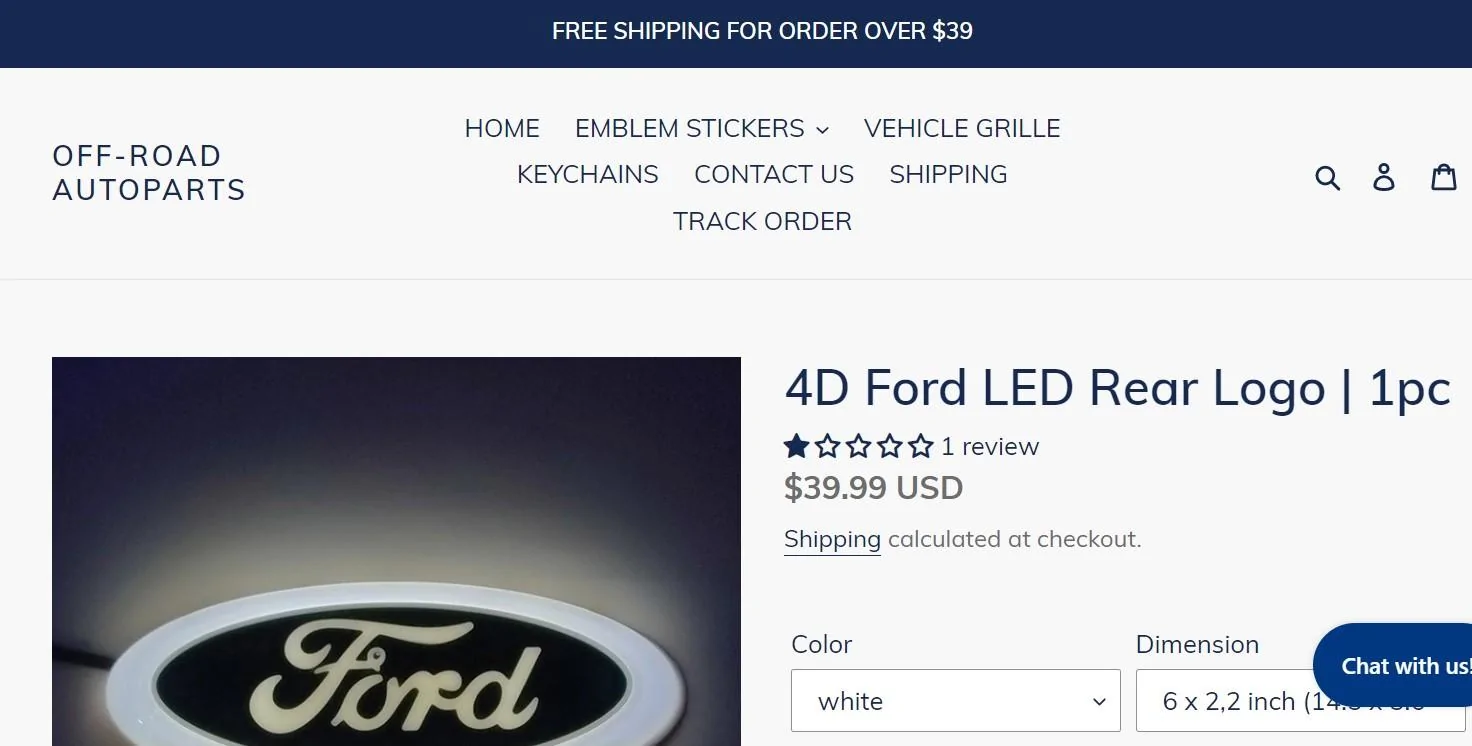 Ford Maverick Custom Lightning-style LED light bar strip added to Maverick grille Ford emblem