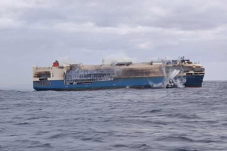Ford Maverick My truck is on the water felicity-ace-cargo-ship-sinks-taking-burnt-out-porsches-with-it