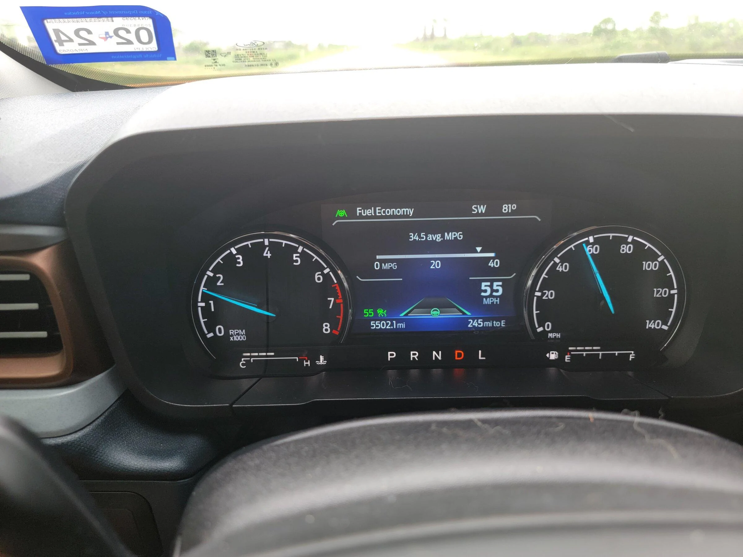 Ford Maverick Dallas to Crystal Beach Texas. Crazy Gas Mileage. 20220524_151204