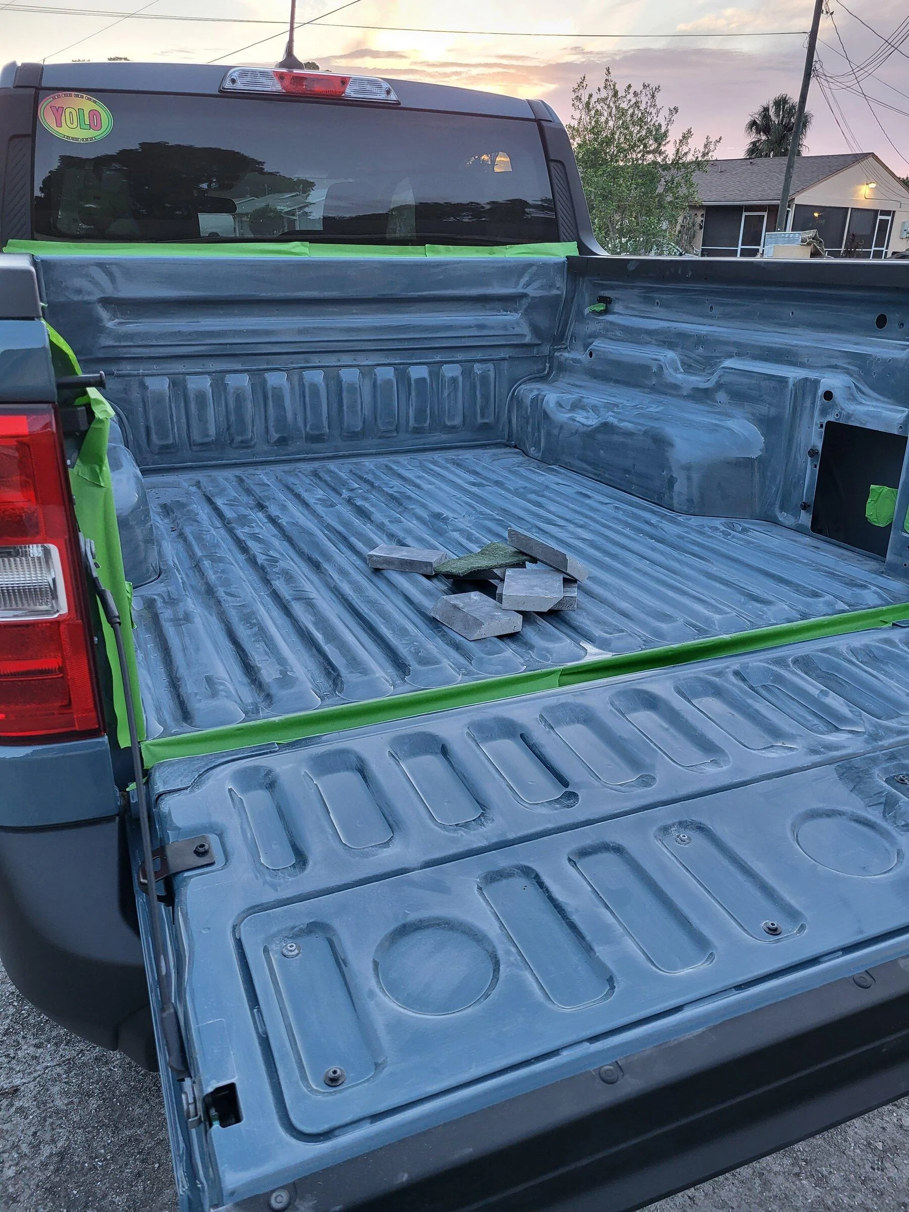 Ford Maverick DIY Bedliner Using Herculiner Brush On Bed Liner 20220527_201014