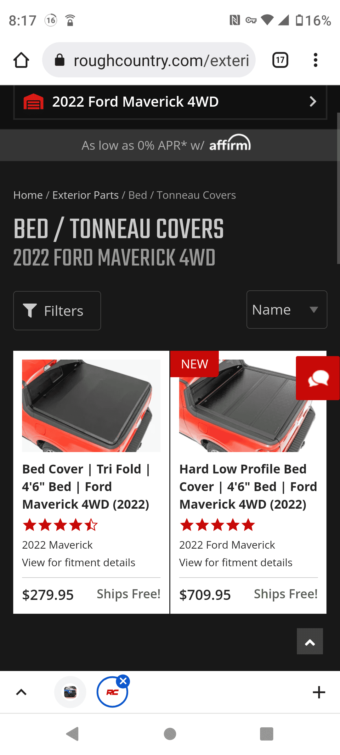 Ford Maverick Rough Country Tri-fold Tonneau Cover Screenshot_20220531-201752