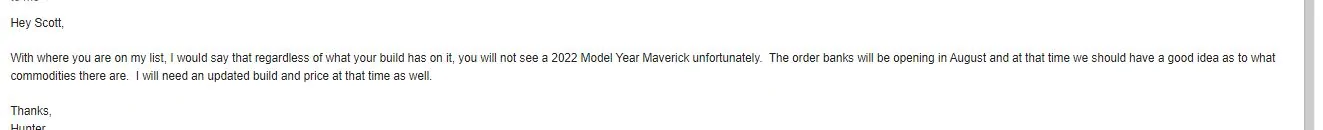 Ford Maverick Boo-Urns! Say it aint so! No 'mo 2022's being delivered!? Maverick