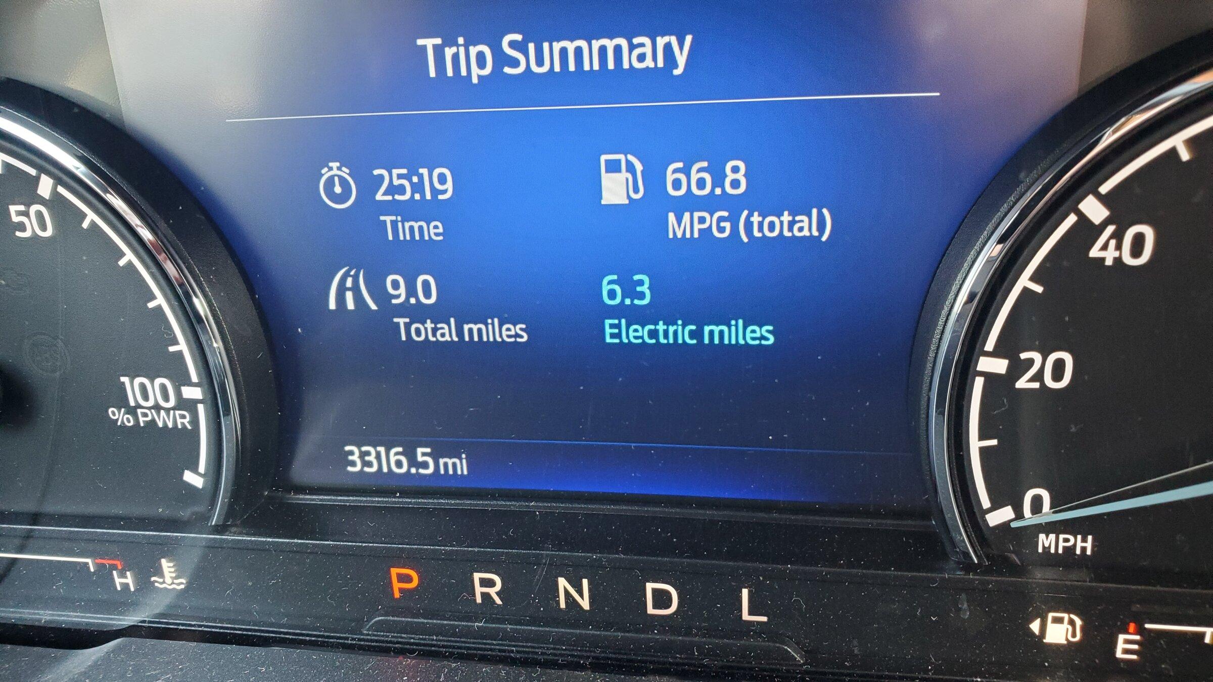 Ford Maverick Rolling Average?  9,700 mile Review and Fuel Economy Check-In, Hybrid Lariat 20220524_091330
