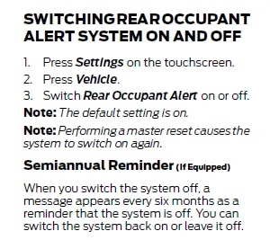 Ford Maverick Can you disable "check rear seats" alarm? 1655328793861