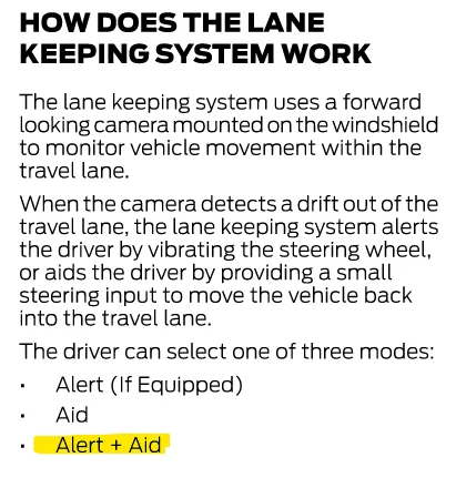 Ford Maverick Lane Keep only works with cruise on? 1655490975402