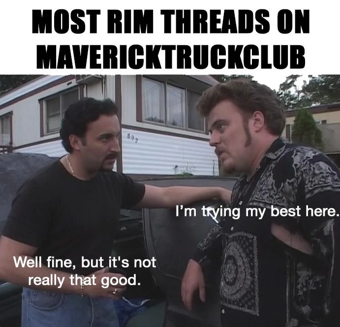 Ford Maverick Made some changes to my steelies maverickrimthreads