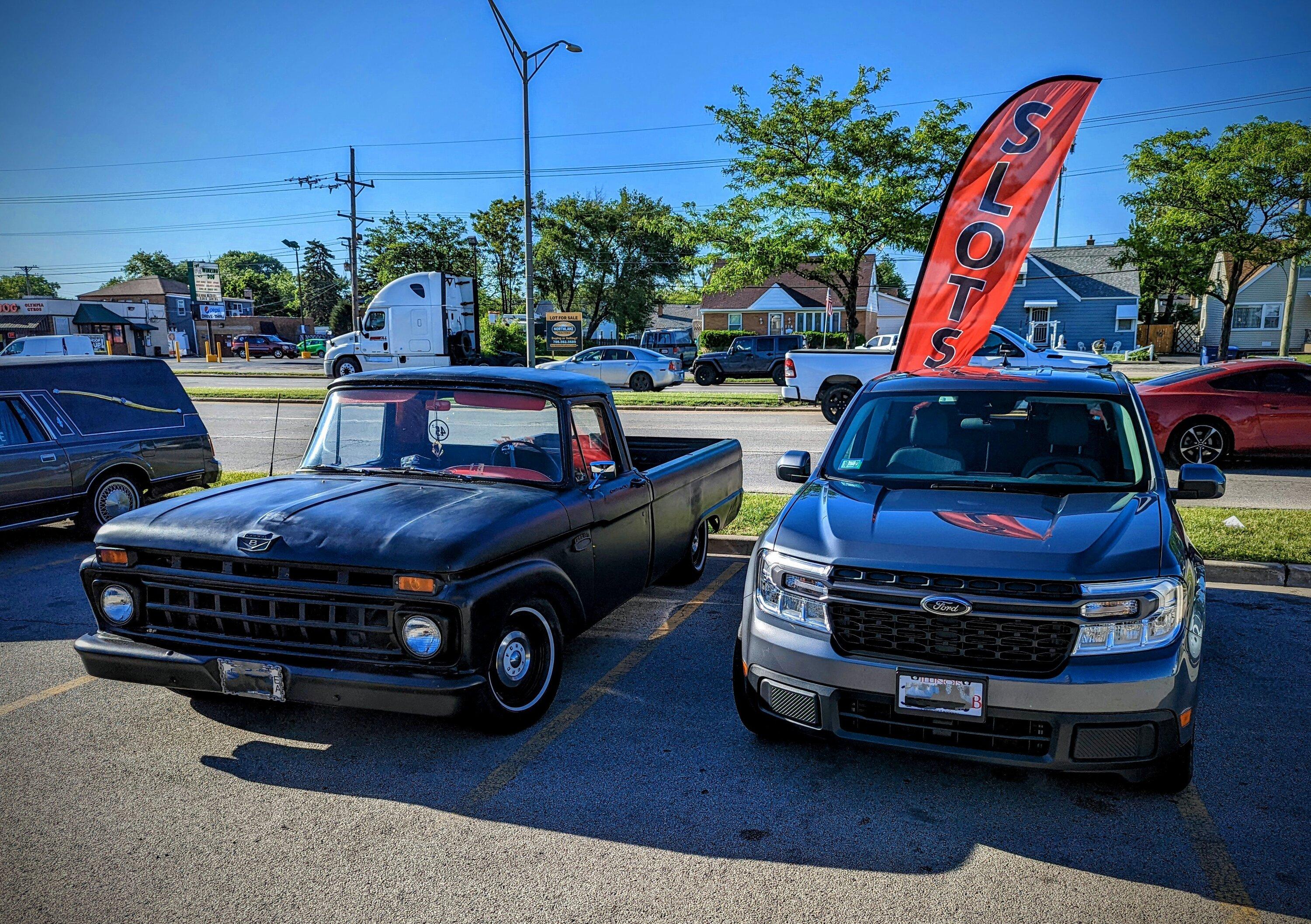 Ford Maverick Old & New ford trucks side by side PXL_20220603_225615217~2