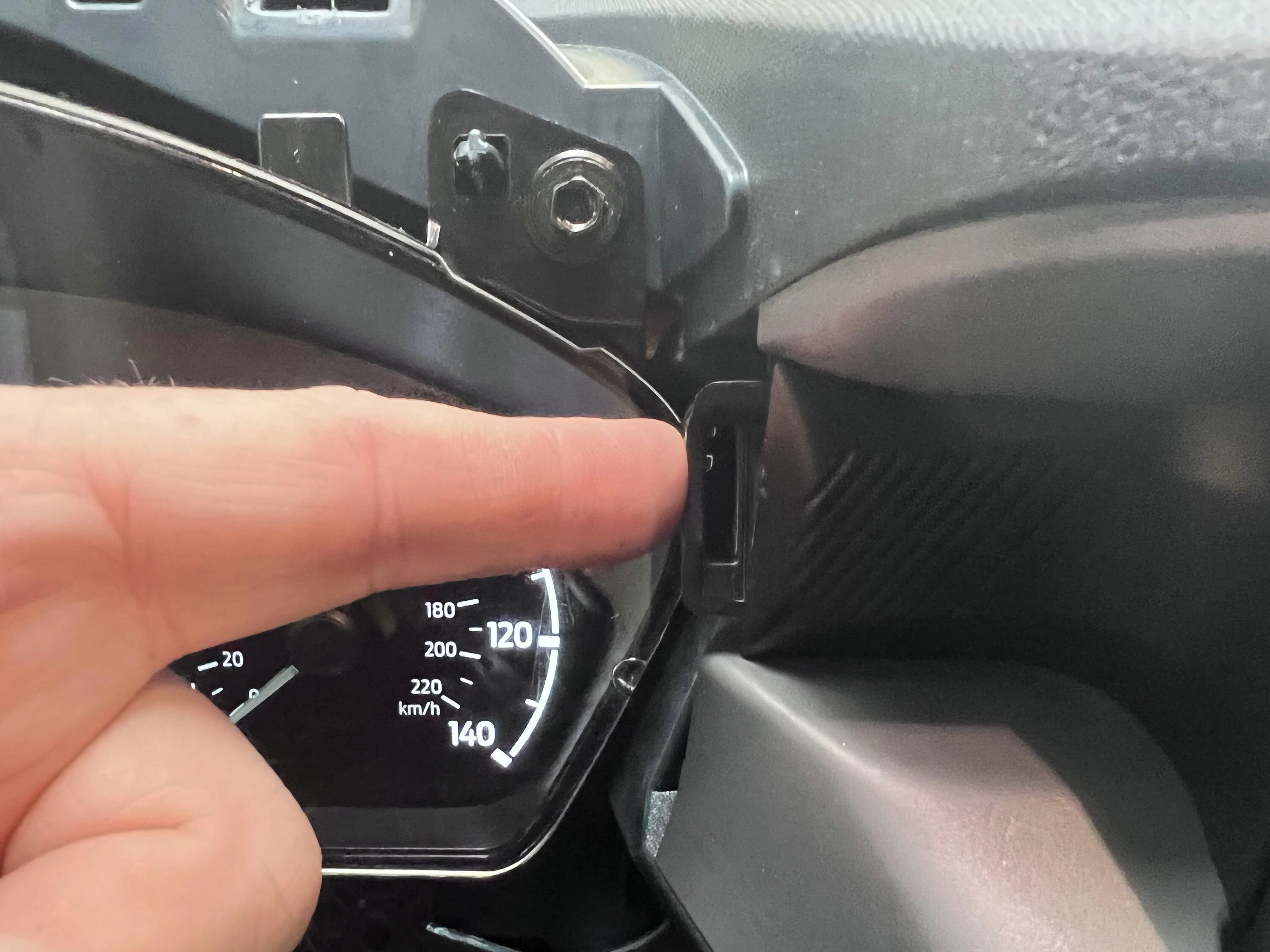 Ford Maverick Center dash rattle fix IMG_1400