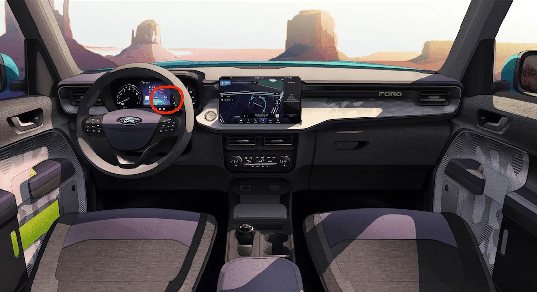 Ford Maverick Early Maverick Sketches Included Bigger Display Screen Screen Shot 2022-06-21 at 9.14.59 AM
