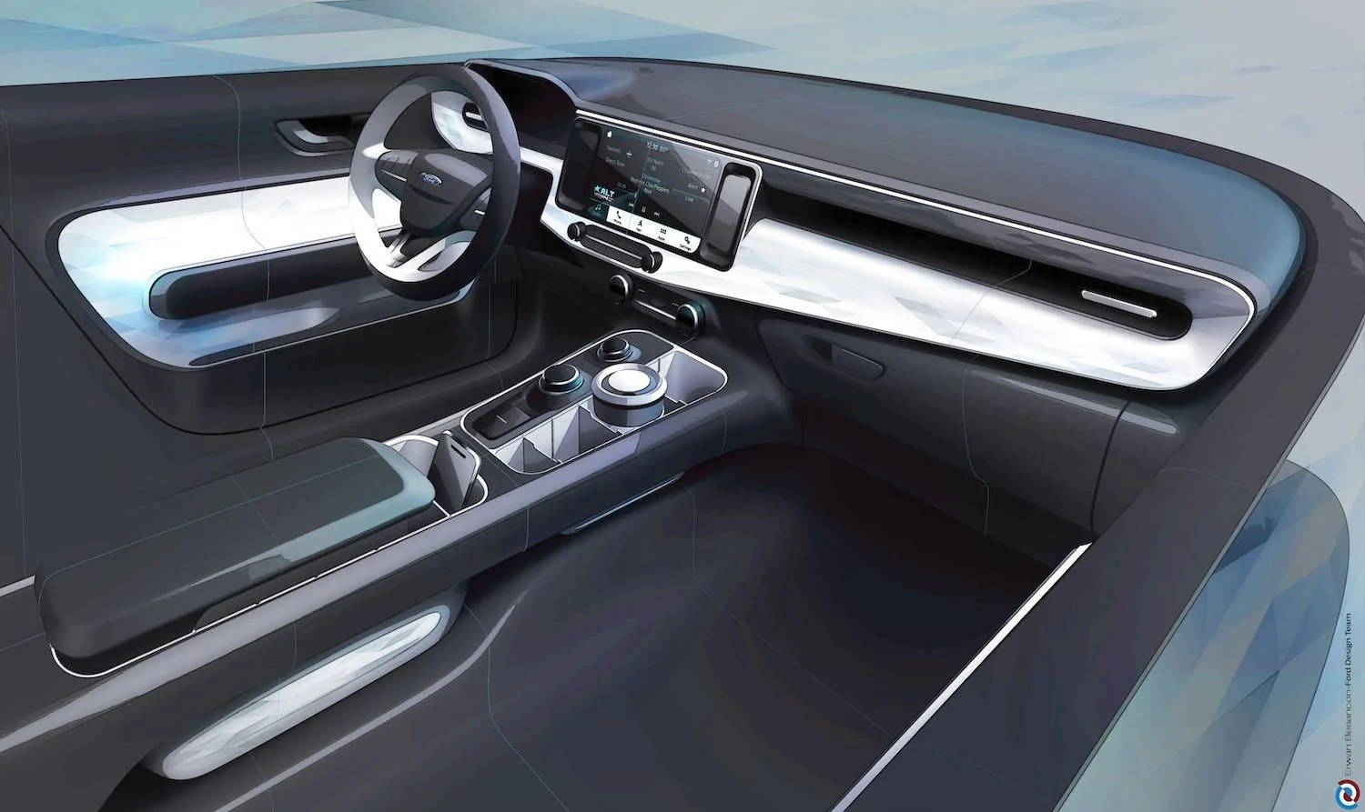 Ford Maverick Early Maverick Sketches Included Bigger Display Screen 2022-Ford-Maverick-Design-Sketch-Interior-003 (1)
