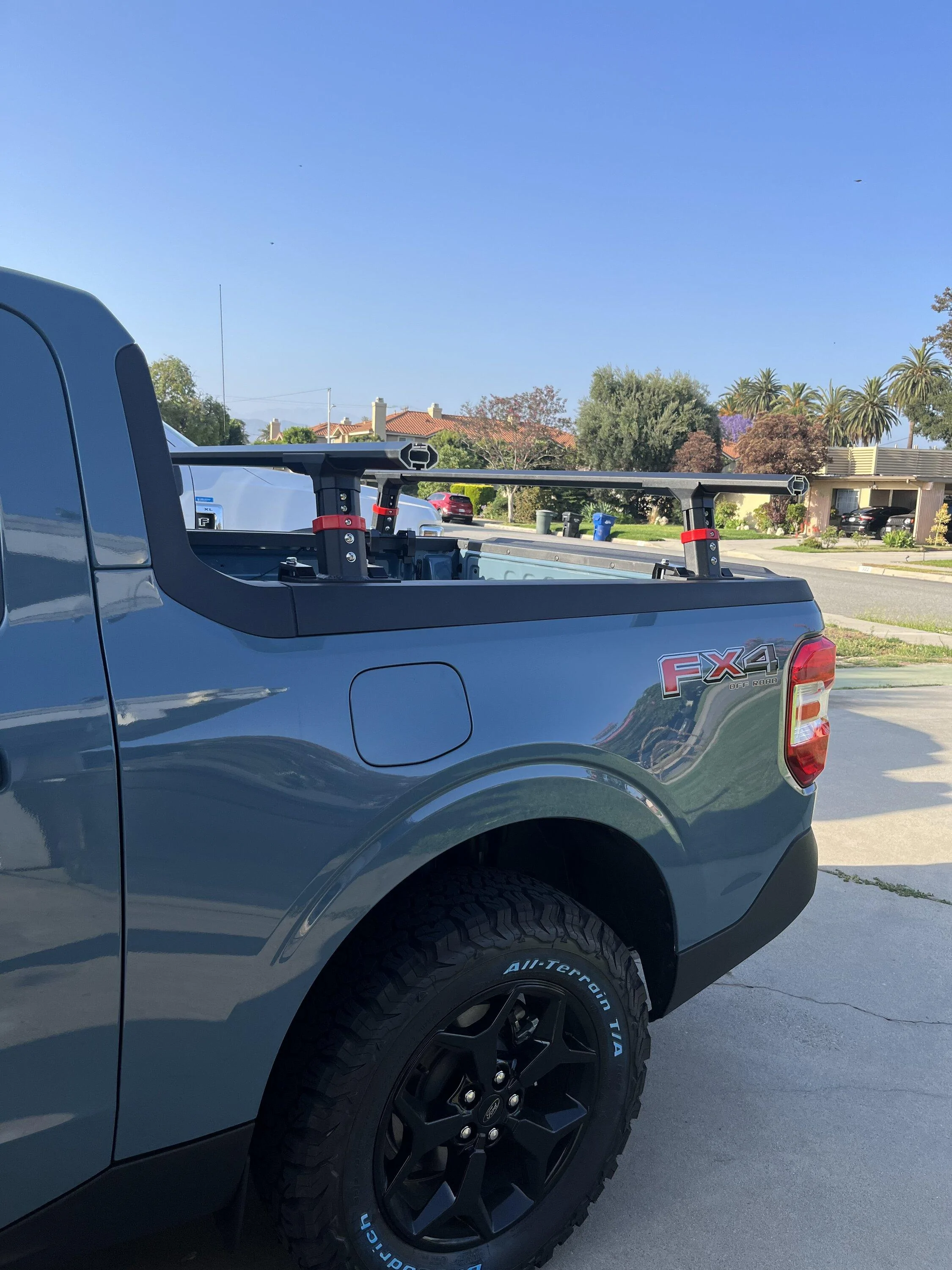 Ford Maverick Busy two weeks: 2” lift, BFG KO2’s 245/65, bed lighting, switch cup coasters, red Maverick letters, shackle hitch receiver, bed rack system 5EE6B65E-F078-42CA-9DE8-01F6D009EAA8