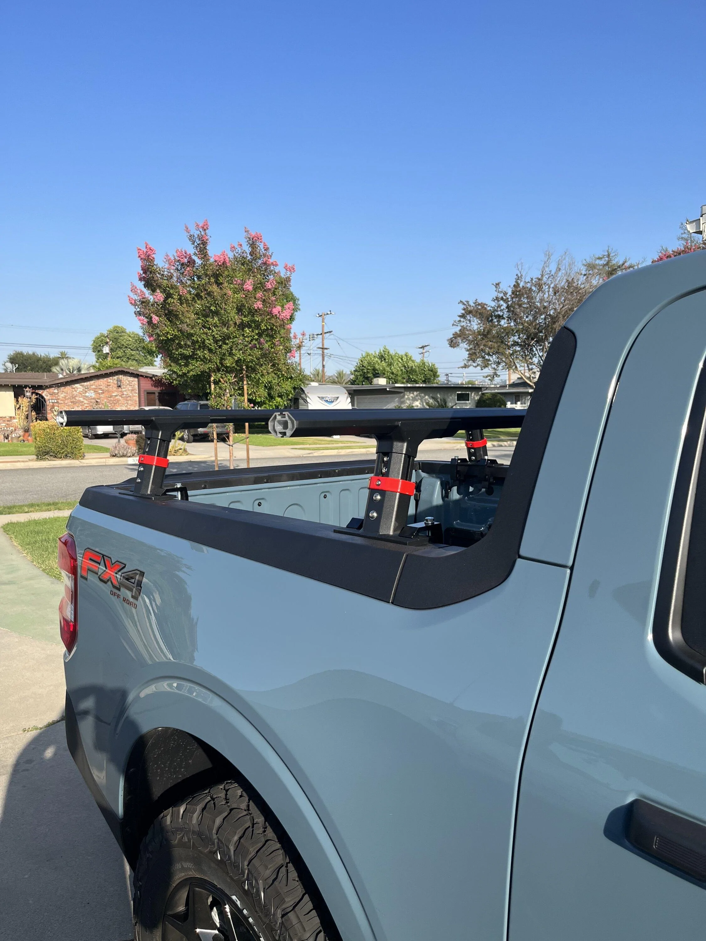 Ford Maverick Busy two weeks: 2” lift, BFG KO2’s 245/65, bed lighting, switch cup coasters, red Maverick letters, shackle hitch receiver, bed rack system 17AF7FB7-F43C-444B-92FB-A50442984B02