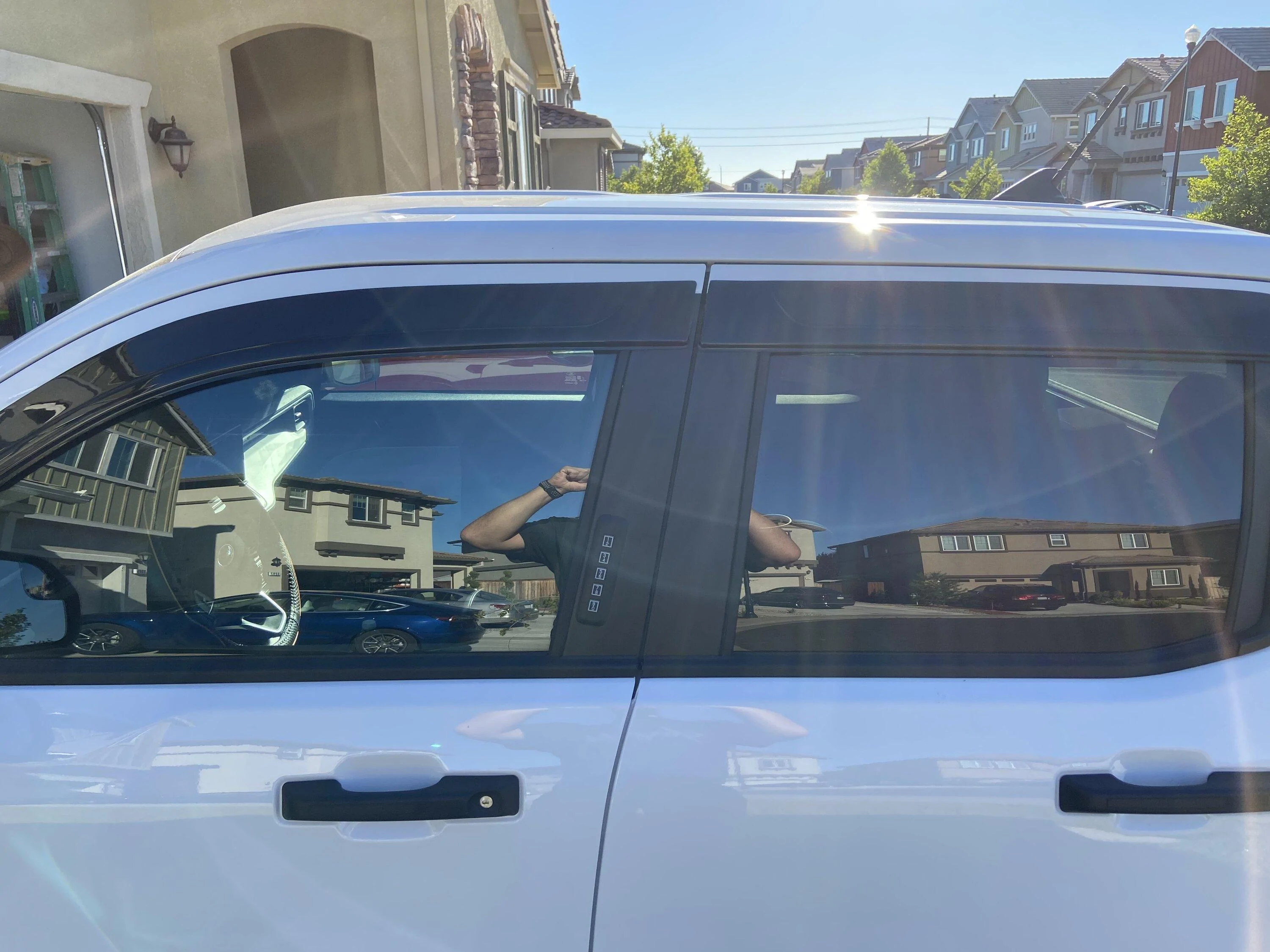 Ford Maverick Window deflectors installed 29B82F6B-CCBB-4D86-88F0-154F51A531BB
