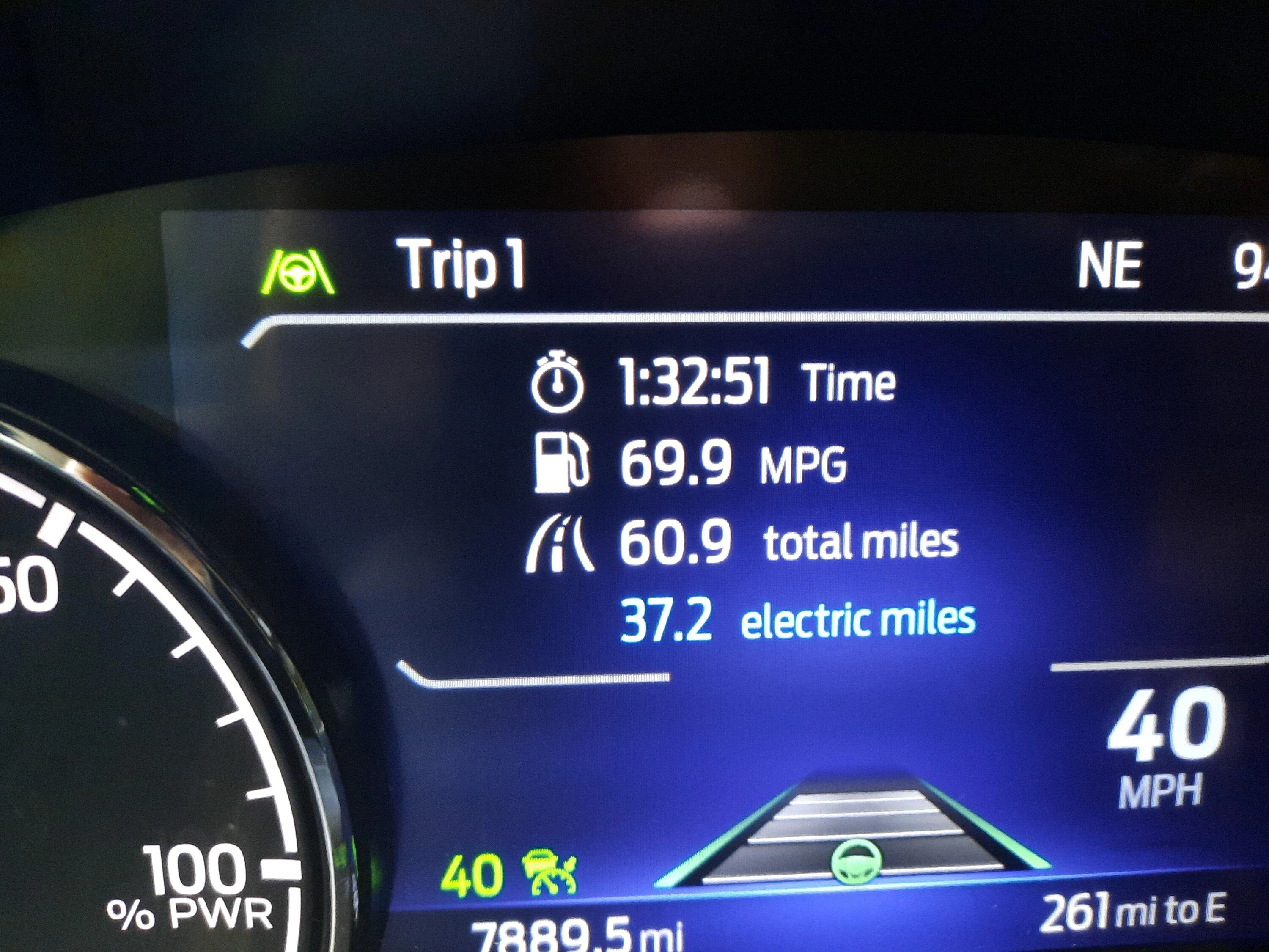Ford Maverick 70mpg at 40mph achieved with Hybrid 20220625_170451