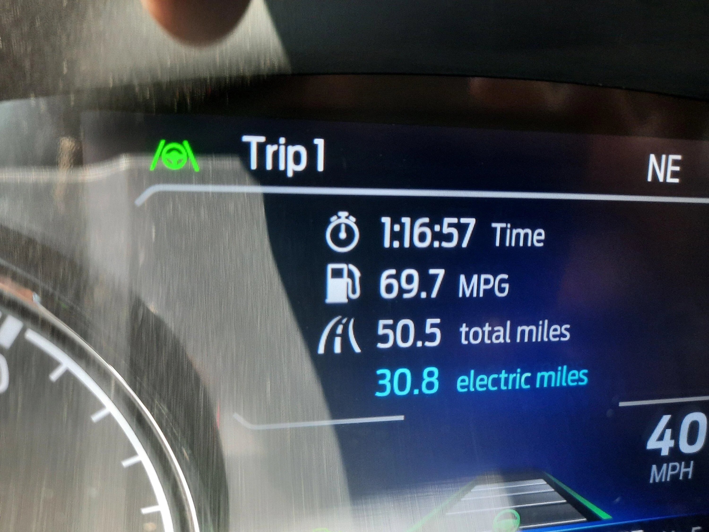 Ford Maverick 70mpg at 40mph achieved with Hybrid 20220625_164858