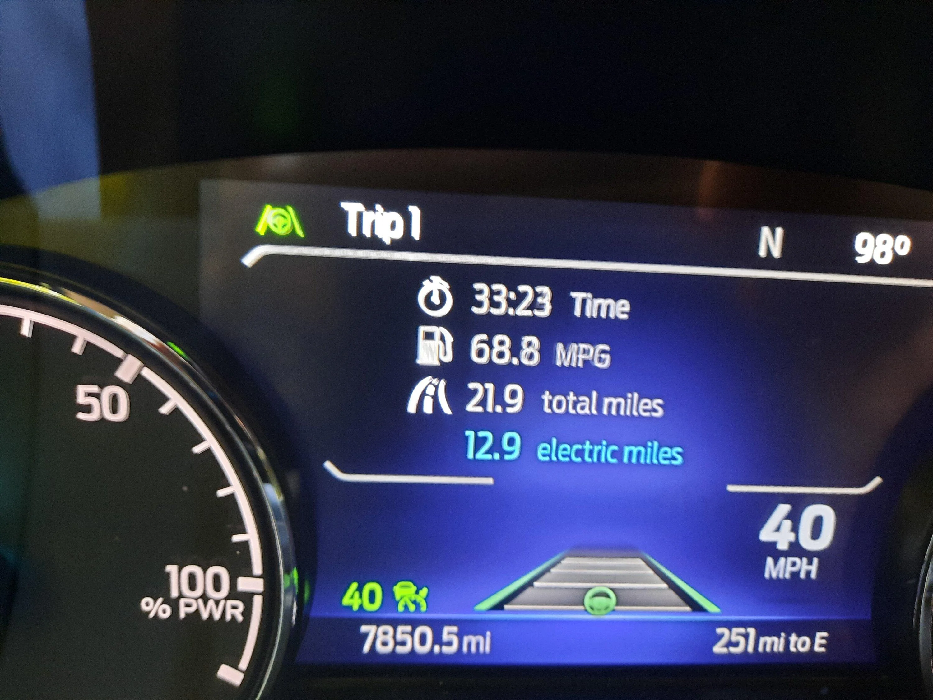 Ford Maverick 70mpg at 40mph achieved with Hybrid 20220625_160526