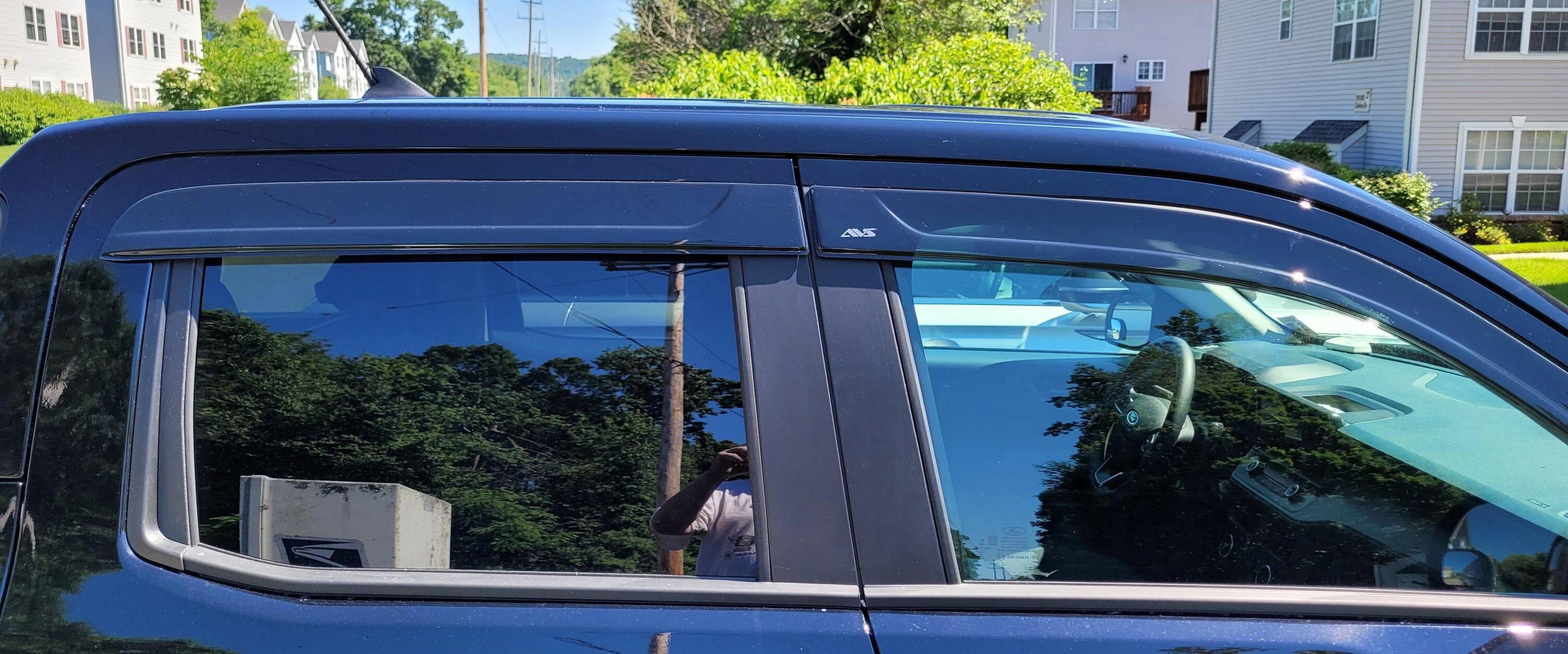 Ford Maverick Window deflectors installed MVR