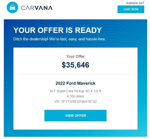 Ford Maverick Anyone actually sold their Maverick? Carvana XLT Maverick Hybrid 06-17-22